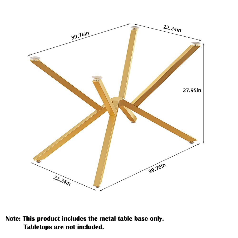 30 Inch Metal Table Base for Dining Room, Heavy Duty Table Legs for Glass, Marble, and Wood Tops, Furniture Legs for Home,Kitchen,Office (Gold)