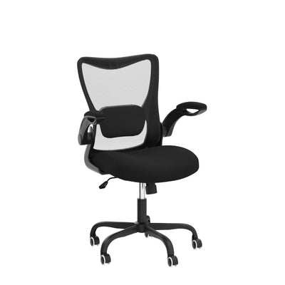 Office Chair, Ergonomic Desk Chair with Adjustable Lumbar Support and Flip up Armrest, Breathable Mesh Computer Chair for Home Office, Black