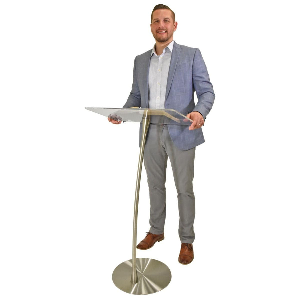 Arc 1 Stainless Steel and Acrylic Podium, Pulpit or Lectern