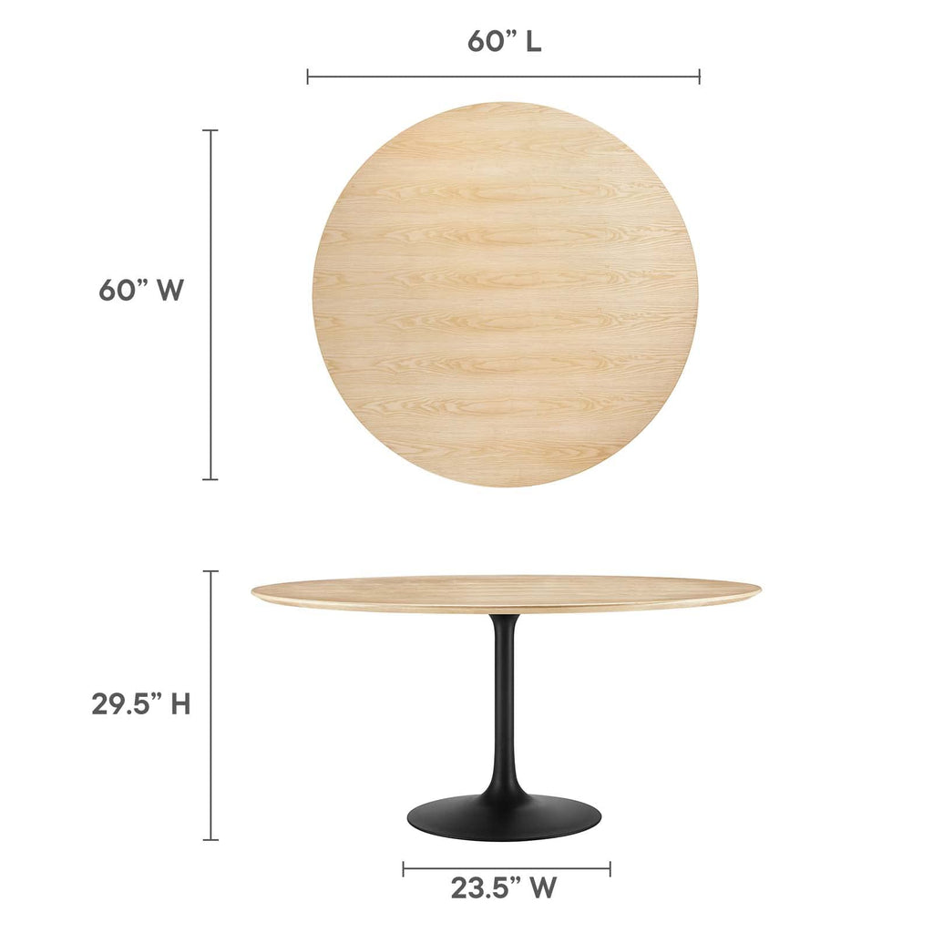 Dining Table, 60", Black Natural