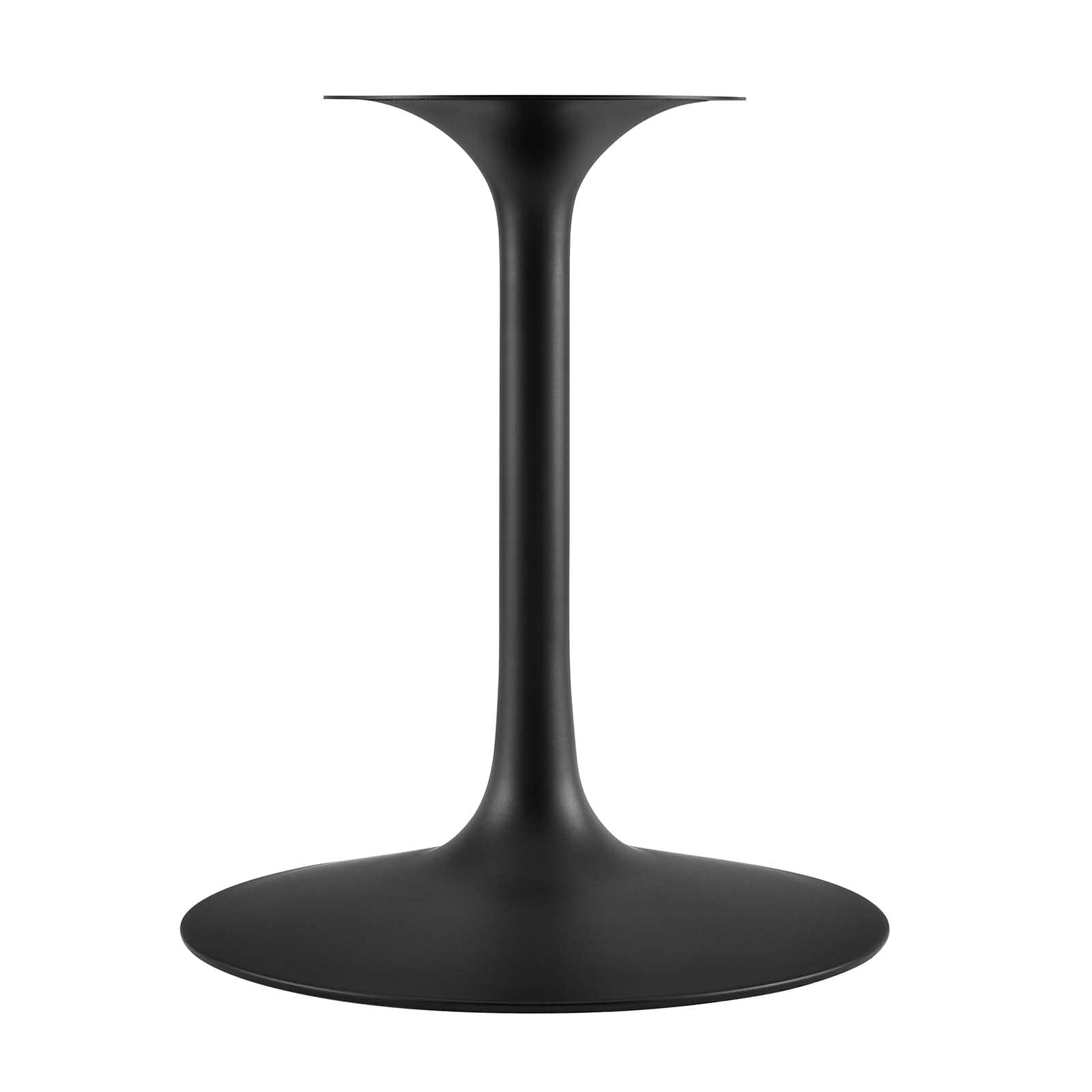 47" Round Artificial Marble Dining Table, Top, Black Base
