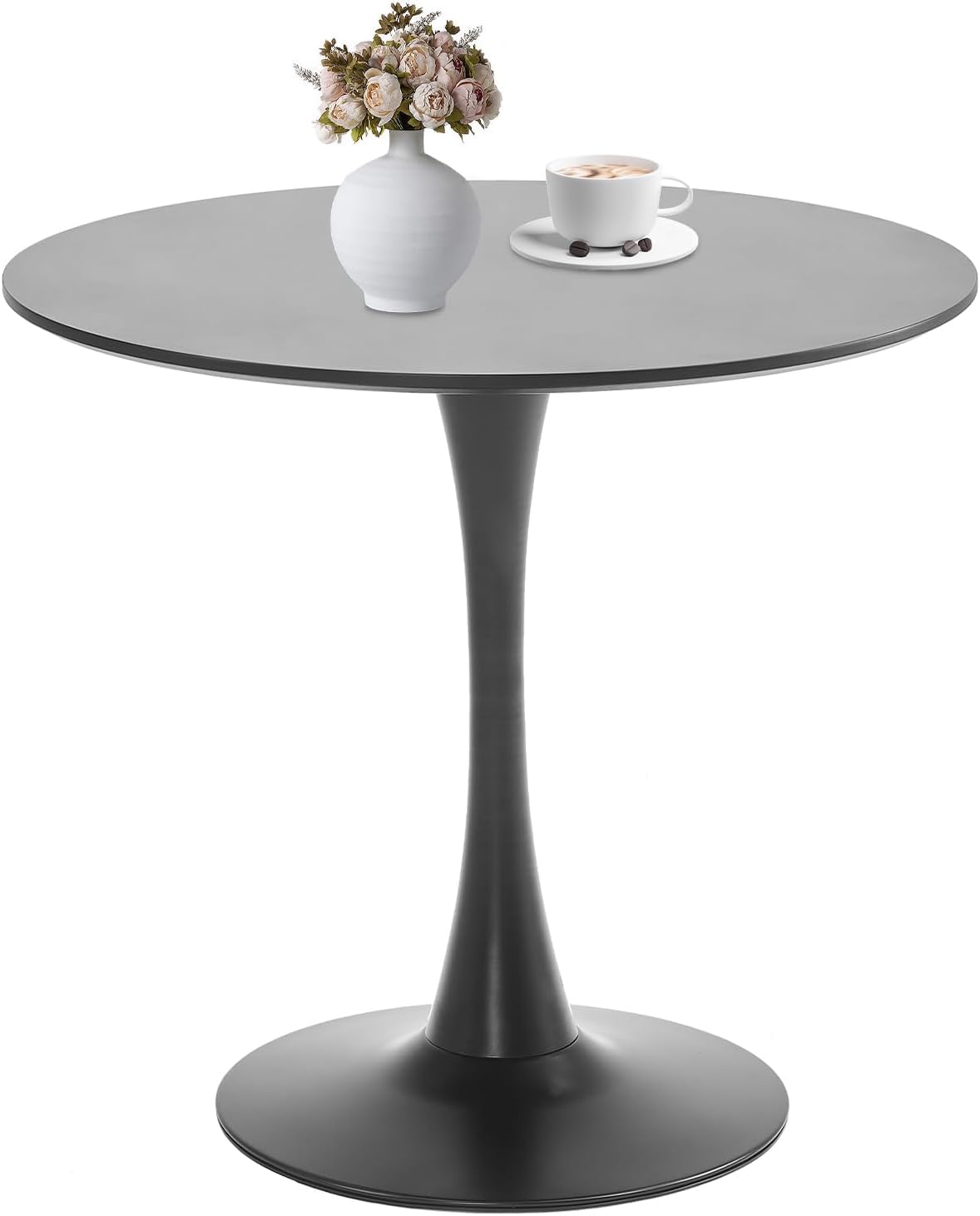 Black Round Dining Table, 31.5