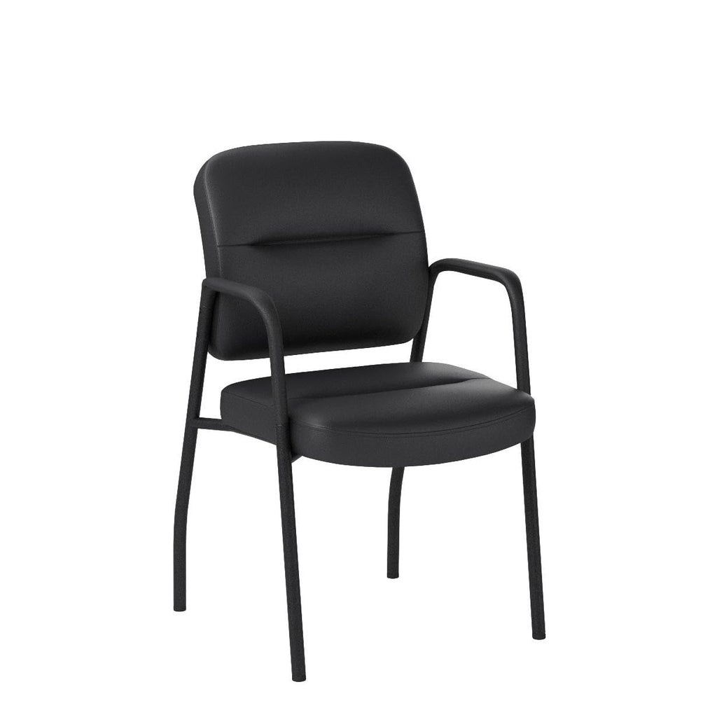 Waiting Room Office Reception Chairs Executive Leather Guest Chairs with Armrest Ergonomic Upholstered Lumbar Support Side Chairs (2 Pack)