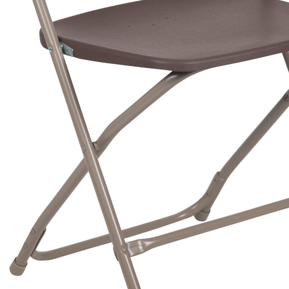 Hercules™ Series Plastic Folding Chair - Brown - 2 Pack 650LB Weight Capacity Comfortable Event Chair-Lightweight Folding Chair