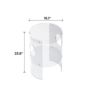 Clear Acrylic End Table, 2-Tier Tray Nightstand with Sturdy Design, Easy Assembly, Compact Size for Small Spaces, Modern Transparent Furniture for Bedroom or Living Room