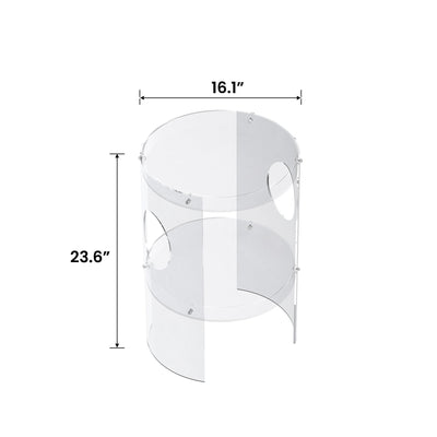 Clear Acrylic End Table, 2-Tier Tray Nightstand with Sturdy Design, Easy Assembly, Compact Size for Small Spaces, Modern Transparent Furniture for Bedroom or Living Room