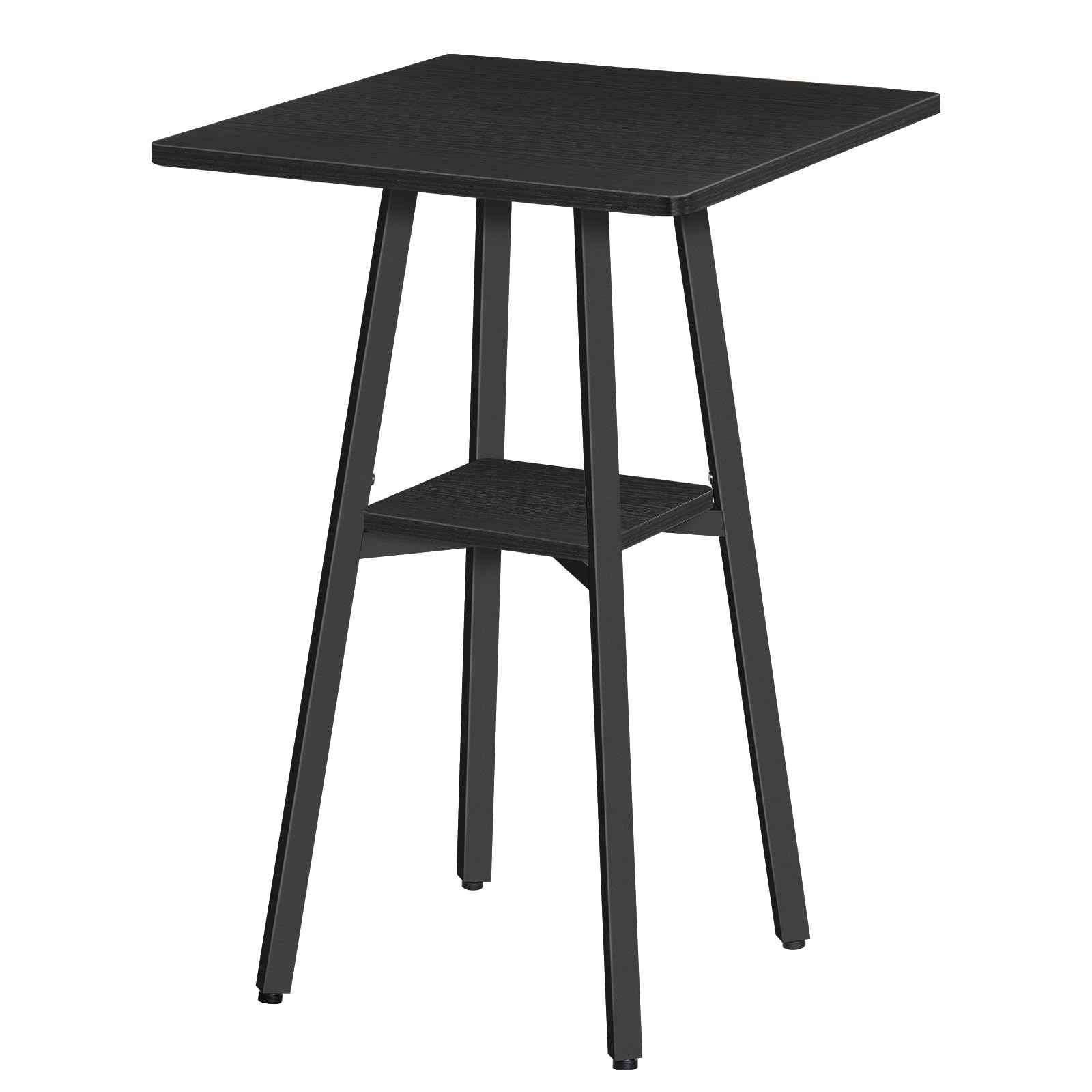 Bar Table, 2-Tier High Top Pub Table, Counter Height Table with Storage, Small Kitchen Dining Table, 36.6" High Bar Table for Living Room Party, Easy to Assemble, Black