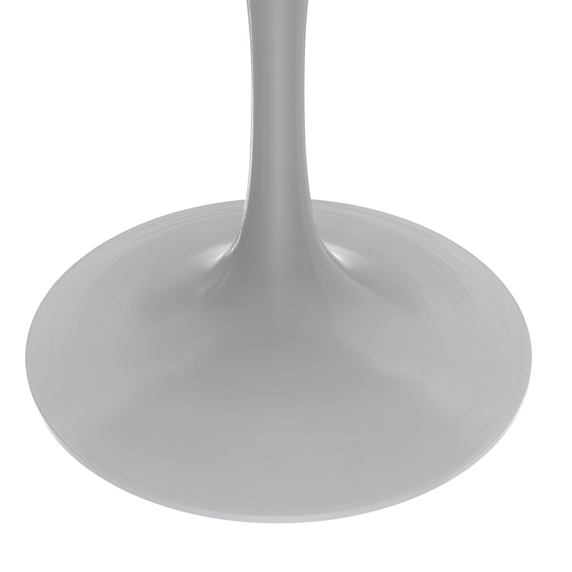 Modern 48" Round Dining Table with Sintered Stone Tabletop in White Steel Pedestal Base for Kitchen and Dining Room (Grey)