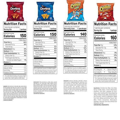 Frito-Lay Doritos & Cheetos Mix Variety Pack, 2.42 Pounds, (Pack of 40)