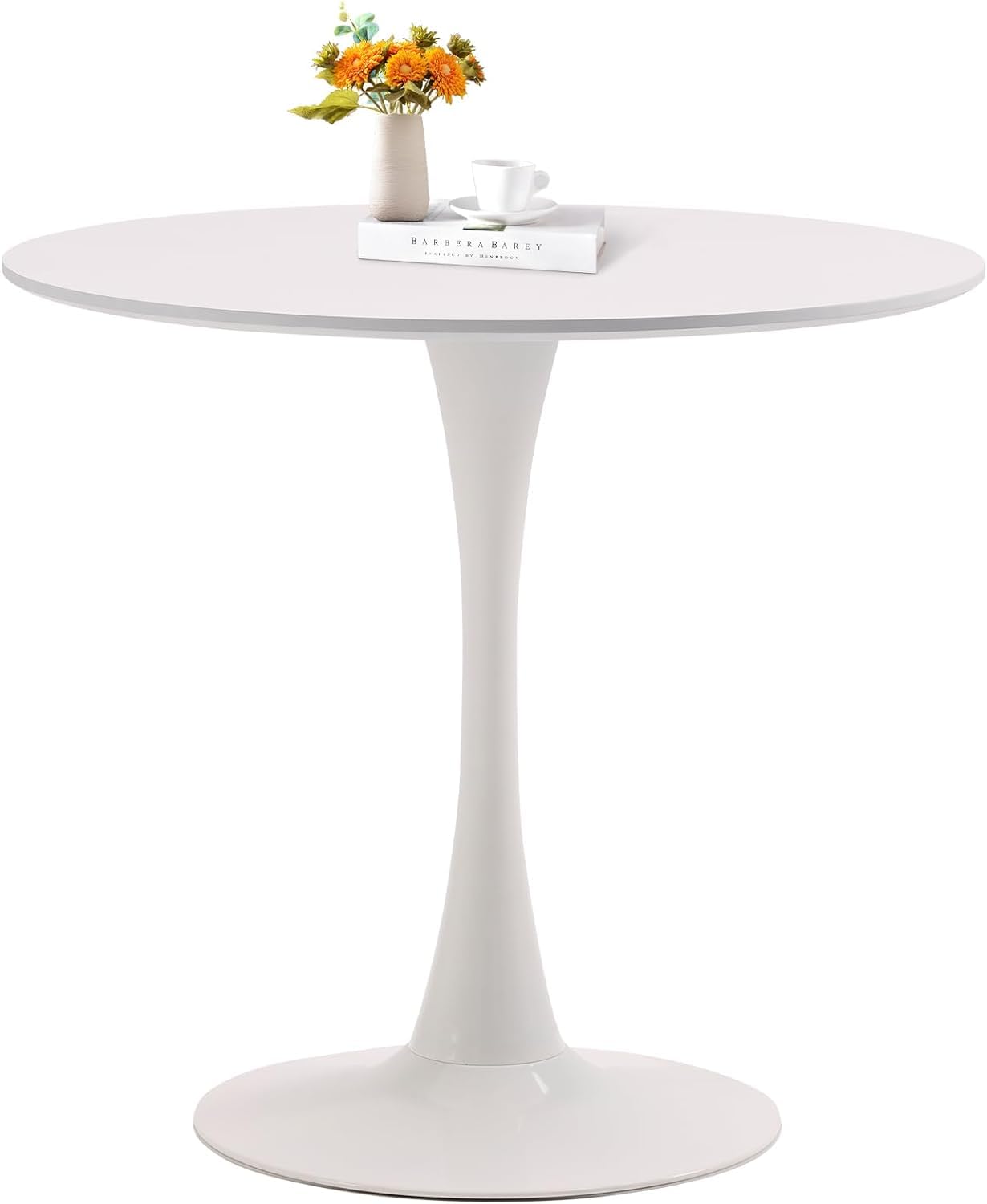 White Round Dining Table, 31.5