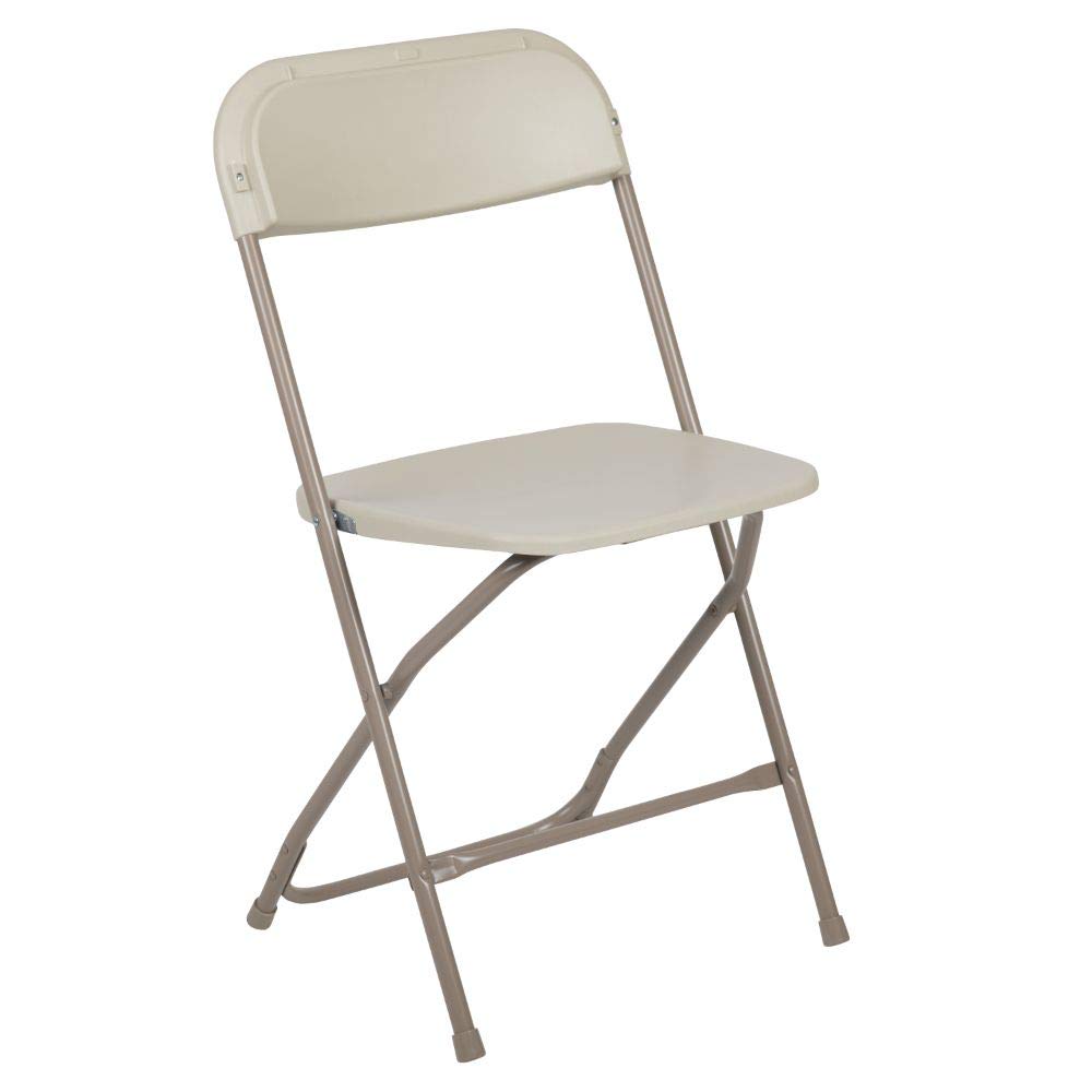 Hercules™ Series Plastic Folding Chair - Beige - 2 Pack 650LB Weight Capacity Comfortable Event Chair-Lightweight Folding Chair