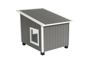 Outdoor Cat House X-Large Weather Resistant, Raised Floor, Dual Vinyl Flaps, 30% Bigger, 28
