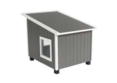 Outdoor Cat House X-Large Weather Resistant, Raised Floor, Dual Vinyl Flaps, 30% Bigger, 28