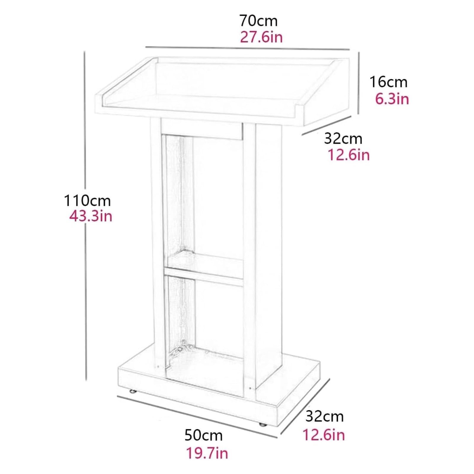 Heavy Duty Podium Stainless Steel Lecterns Stylish Modern Pulpits Well Designed Podium Stand Edge Guard Podium Widely Used