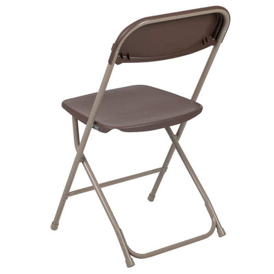 Hercules™ Series Plastic Folding Chair - Brown - 2 Pack 650LB Weight Capacity Comfortable Event Chair-Lightweight Folding Chair