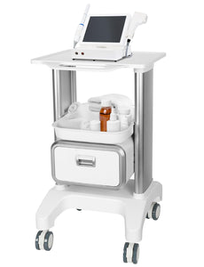 Medical Trolley Cart Mobile Ultrasound Cart 130 LBS Load Professional Portable Storage Drawer with 4 Silent Wheels Tray for Hospital Dental Clinic Beauty Salon Office Bedroom