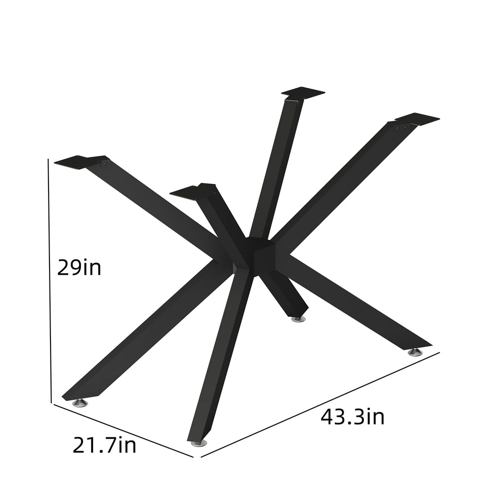 Modern Table Base Black 29" Metal Dining Table Legs with Suction Cups, Desk Base for Marble,Glass,Wood Top, Furniture Legs for Coffee Table, End Table, Home,Kitchen, Office