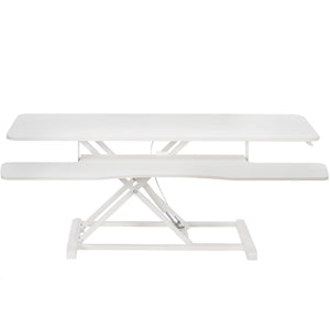 48 inch Desk Converter, K Series, Height Adjustable Sit to Stand Riser, Dual Monitor and Laptop Workstation with Wide Keyboard Tray, White, DESK-V048KW
