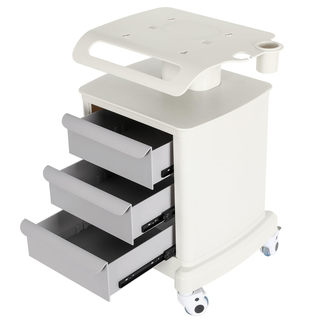 Mobile Ultrasound Trolley Cart Portable Ultrasound Imaging Scanner Vehicle Medical Beauty Storage Cart 110LBS Load with 4 Wheels 2 Brake for Hospital Office Bedroom Medical Clinic