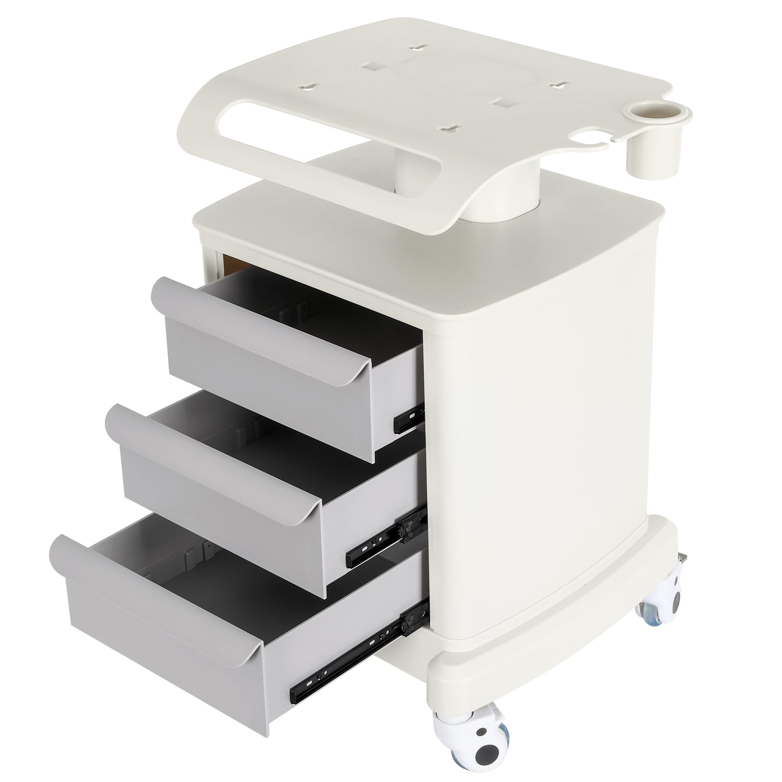 Mobile Ultrasound Trolley Cart Portable Ultrasound Imaging Scanner Vehicle Medical Beauty Storage Cart 110LBS Load with 4 Wheels 2 Brake for Hospital Office Bedroom Medical Clinic
