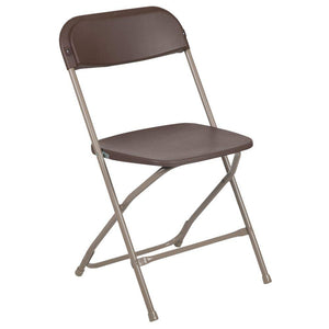 Hercules™ Series Plastic Folding Chair - Brown - 2 Pack 650LB Weight Capacity Comfortable Event Chair-Lightweight Folding Chair