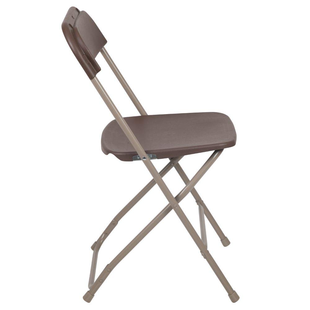 Hercules™ Series Plastic Folding Chair - Brown - 2 Pack 650LB Weight Capacity Comfortable Event Chair-Lightweight Folding Chair