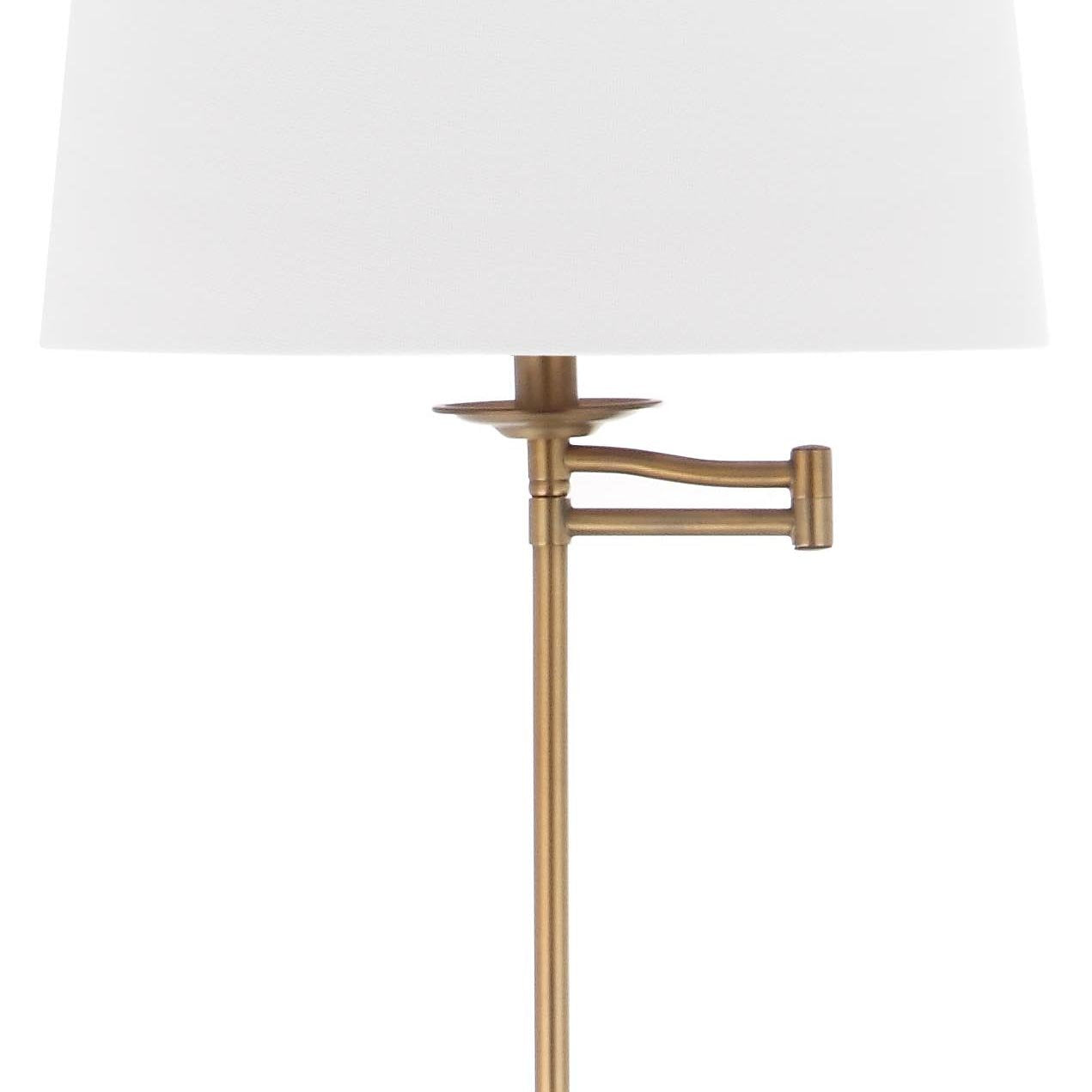 Lighting Collection Nadia Traditional Farmhouse Swivel Swing Arm Gold 64-inch Adjustable Height Living Room Bedroom Home Office Standing Floor Lamp (LED Bulb Included)