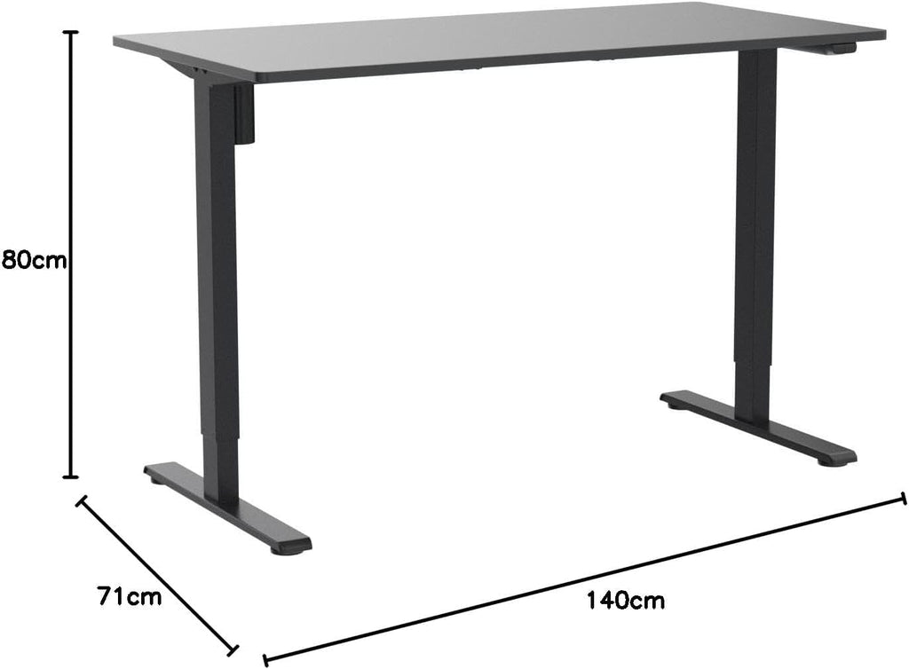 EN1 One-Piece Standing Desk, Electric Adjustable with 4 Memory Presets, 176 LBS Capacity, Stable & Quiet, Seamless Desktop for Home Office & Dual Monitors, 55"x28" Black