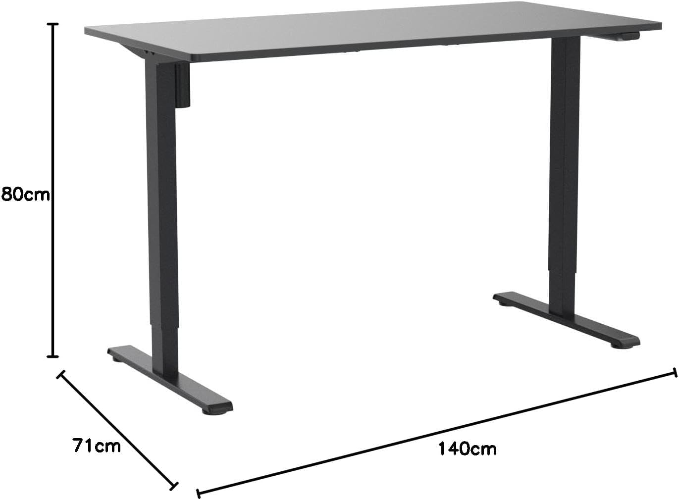 EN1 One-Piece Standing Desk, Electric Adjustable with 4 Memory Presets, 176 LBS Capacity, Stable & Quiet, Seamless Desktop for Home Office & Dual Monitors, 55"x28" Black