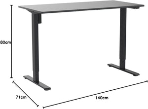 EN1 One-Piece Standing Desk, Electric Adjustable with 4 Memory Presets, 176 LBS Capacity, Stable & Quiet, Seamless Desktop for Home Office & Dual Monitors, 55