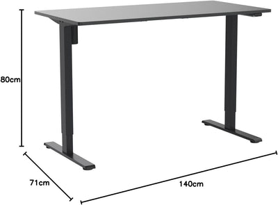 EN1 One-Piece Standing Desk, Electric Adjustable with 4 Memory Presets, 176 LBS Capacity, Stable & Quiet, Seamless Desktop for Home Office & Dual Monitors, 55