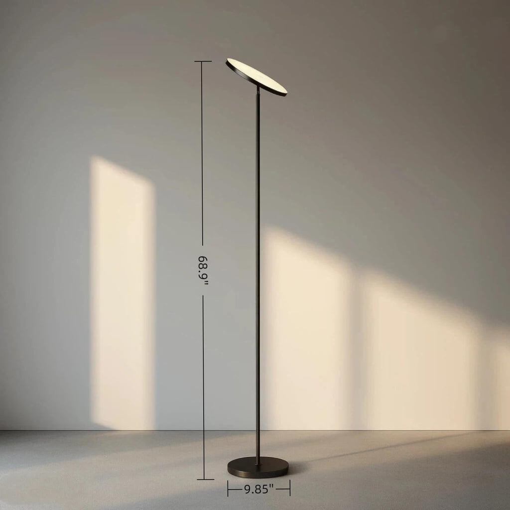 Floor Lamp,30W/2400LM Sky LED Modern Torchiere 3 Color Temperatures Super Bright-Tall Standing Pole Light with Remote & Touch Control for Living Room,Bed Room,Office (Black)