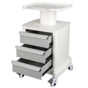 Mobile Trolley Cart for Portable Ultrasound Imaging Scanner Vehicle Trolley Beauty Storage Cart 110 LBS Load with 3 Drawers 4 Wheels for Hospital Office Bedroom Medical Clinic
