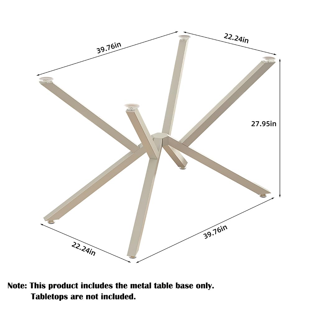 30 Inch Metal Table Base for Dining Room, Heavy Duty Table Legs for Glass, Marble, and Wood Tops, Furniture Legs for Home,Kitchen,Office (Silver)