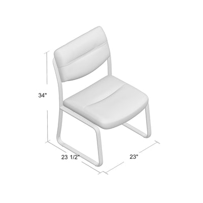 B9539 Leather Sled Base Side Chair in Black, 250