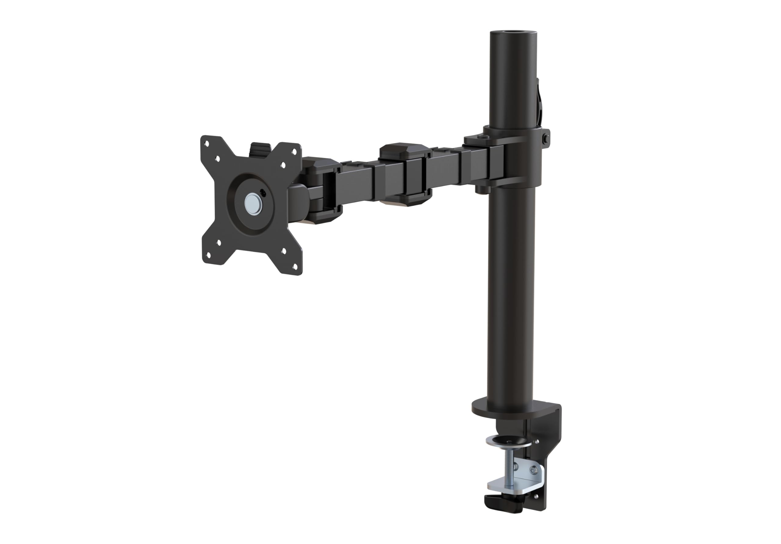 Single Computer Monitor Stand with Cable Management, Height Adjustable VESA Desk Arm Mount, Fully Adjustable Tilt and Rotation, Steel, Black, Fits 13-30