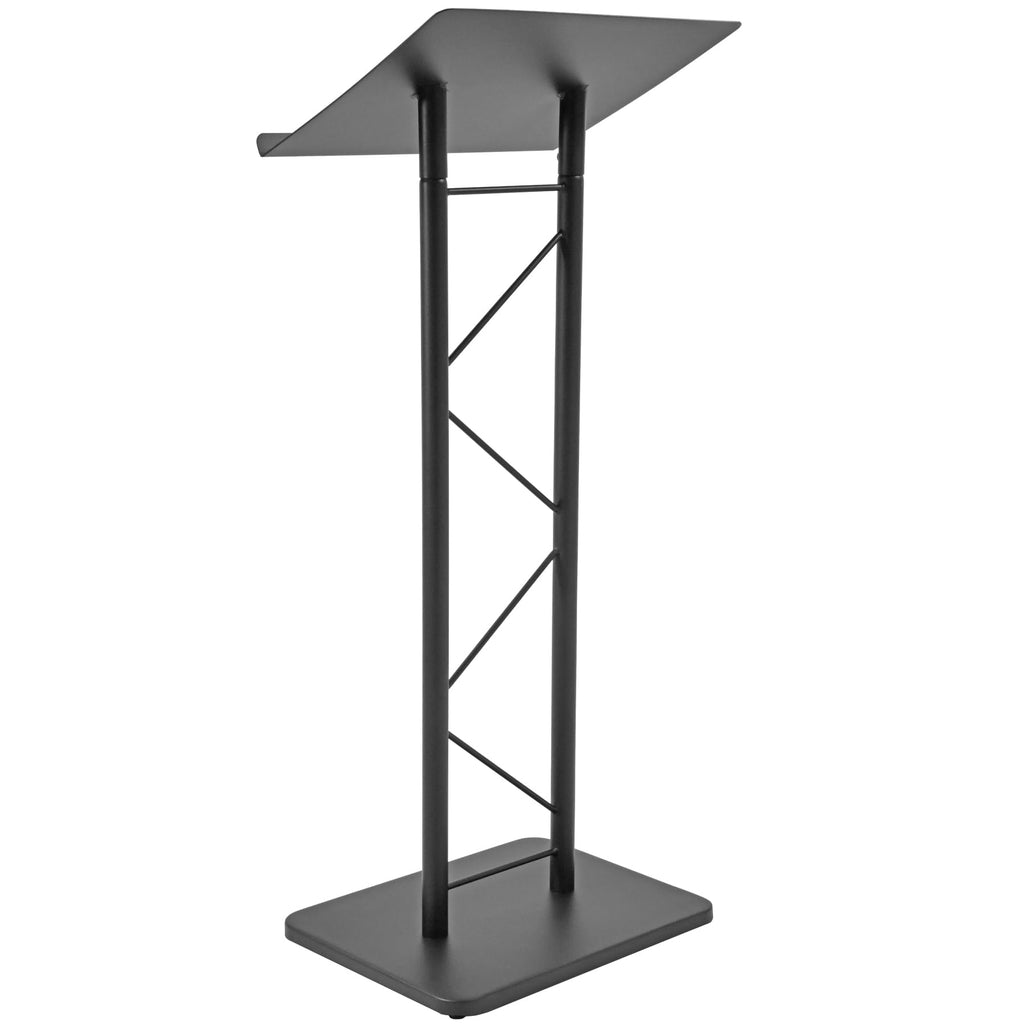 Large portable Lectern, Stand Up Church Pulpit, Slanted  Lectern conference, Podium for Speakers, Speeches and Other Occasions- Truss Lectern, Black Powder Coat Finish, Metal