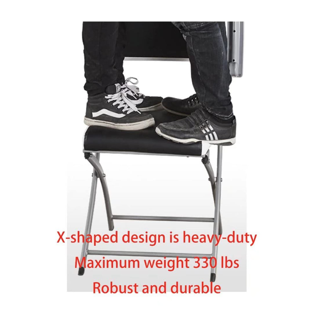 Home Office Desk Chair Ergonomic Desk Chair Leather Padded Seats,Folding Office Chair no Wheels Small Spaces Portable,Comfy Gaming Desk Chair for Bedroom,livingroom,1 Piece,Black