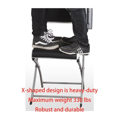 Home Office Desk Chair Ergonomic Desk Chair Leather Padded Seats,Folding Office Chair no Wheels Small Spaces Portable,Comfy Gaming Desk Chair for Bedroom,livingroom,1 Piece,Black