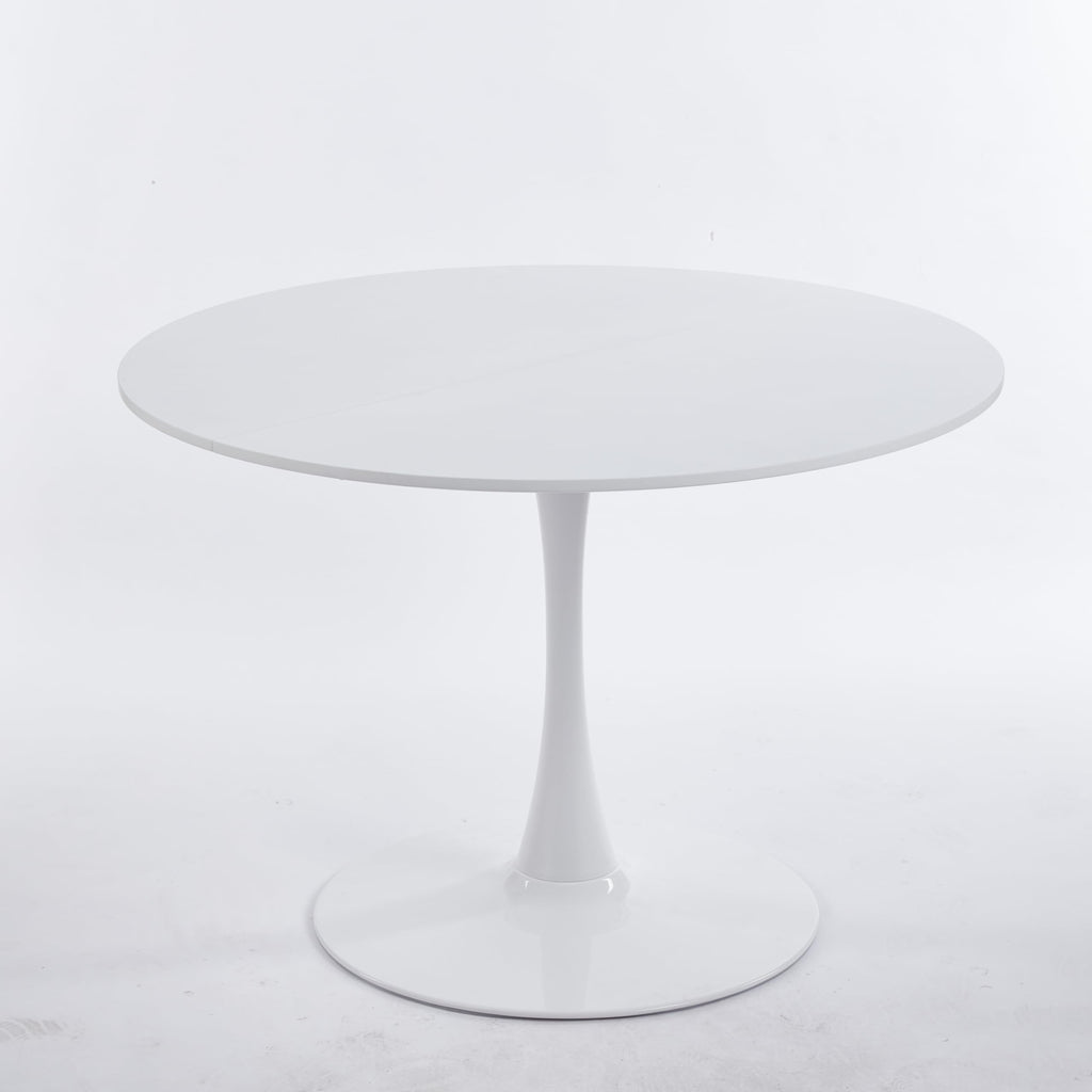 42" Round Tulip Dining Table, Mid-Century Tulip Table Kitchen Tulip Dining Table 2-4 People with MDF Table Top &Metal Base for Office Living Room