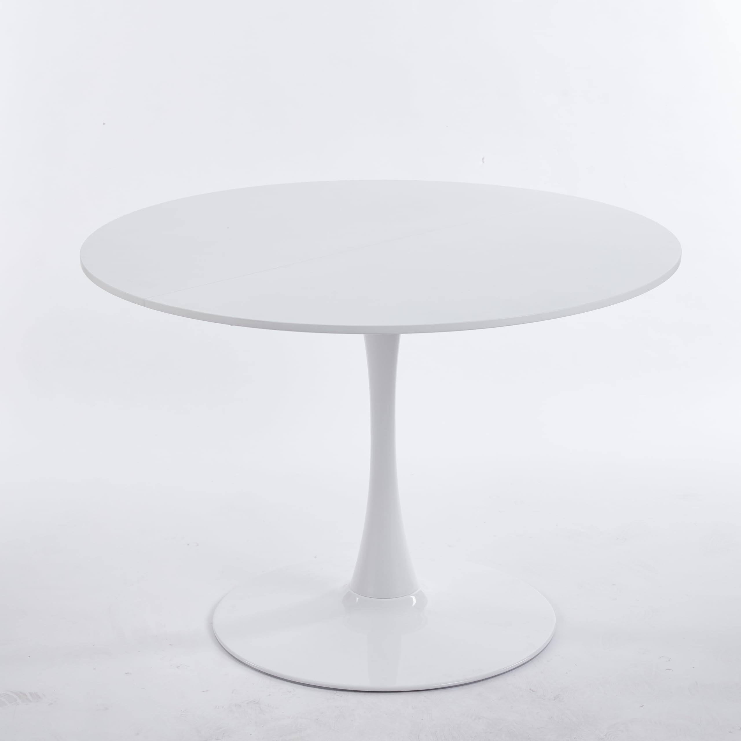 42" Round Tulip Dining Table, Mid-Century Tulip Table Kitchen Tulip Dining Table 2-4 People with MDF Table Top &Metal Base for Office Living Room