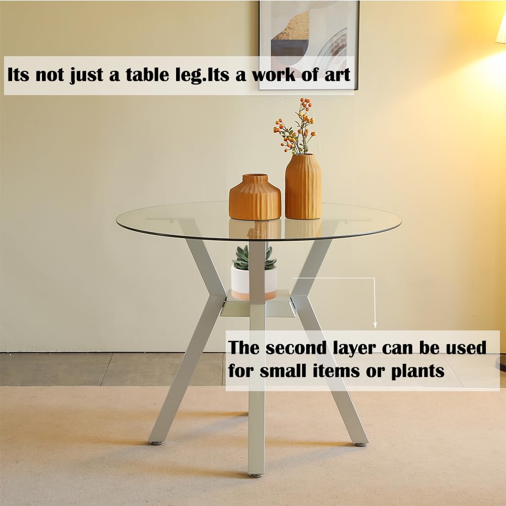 Metal Table Base，Modern Coffee Table Legs 28 Inch, Dining Furniture Legs for Glass, Marble, and Wood Table Tops, Heavy Duty Desk Legs for Home,Kitchen,Office (Silver)