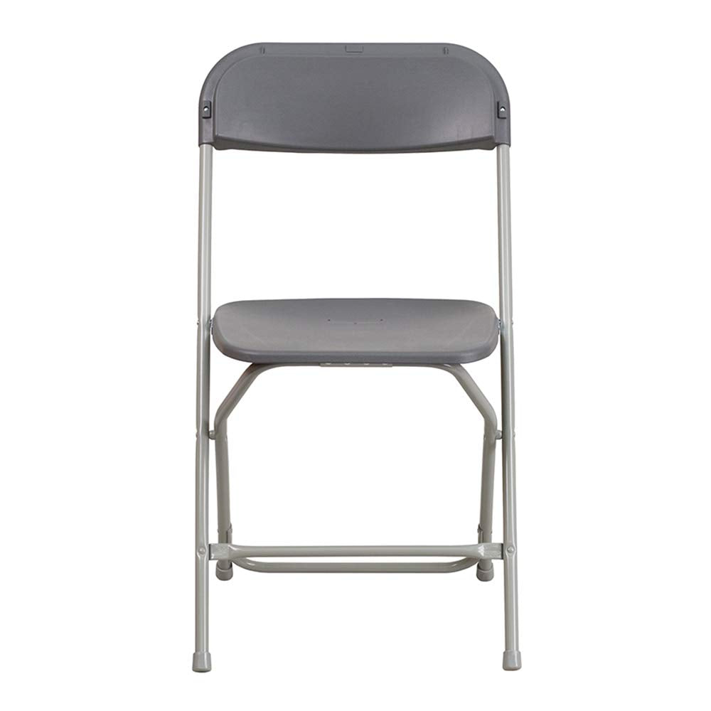 Set of 10, Gray, Hercules Series Plastic Folding Chairs for Parties and Weddings, Stackable Commercial Event Seats,