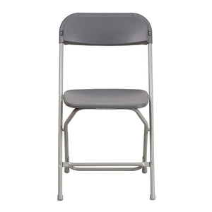 Set of 10, Gray, Hercules Series Plastic Folding Chairs for Parties and Weddings, Stackable Commercial Event Seats,
