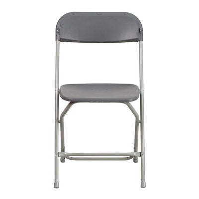 Set of 10, Gray, Hercules Series Plastic Folding Chairs for Parties and Weddings, Stackable Commercial Event Seats,