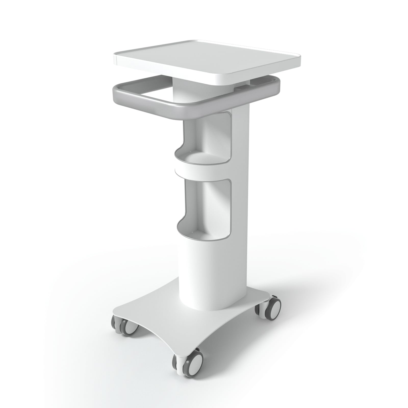 Medical Trolley with Lockable Wheels-Ultrasound Imaging Scanner Cart,15.7 x 13 Inch Panel, Mobile Dental Cart for Clinics,