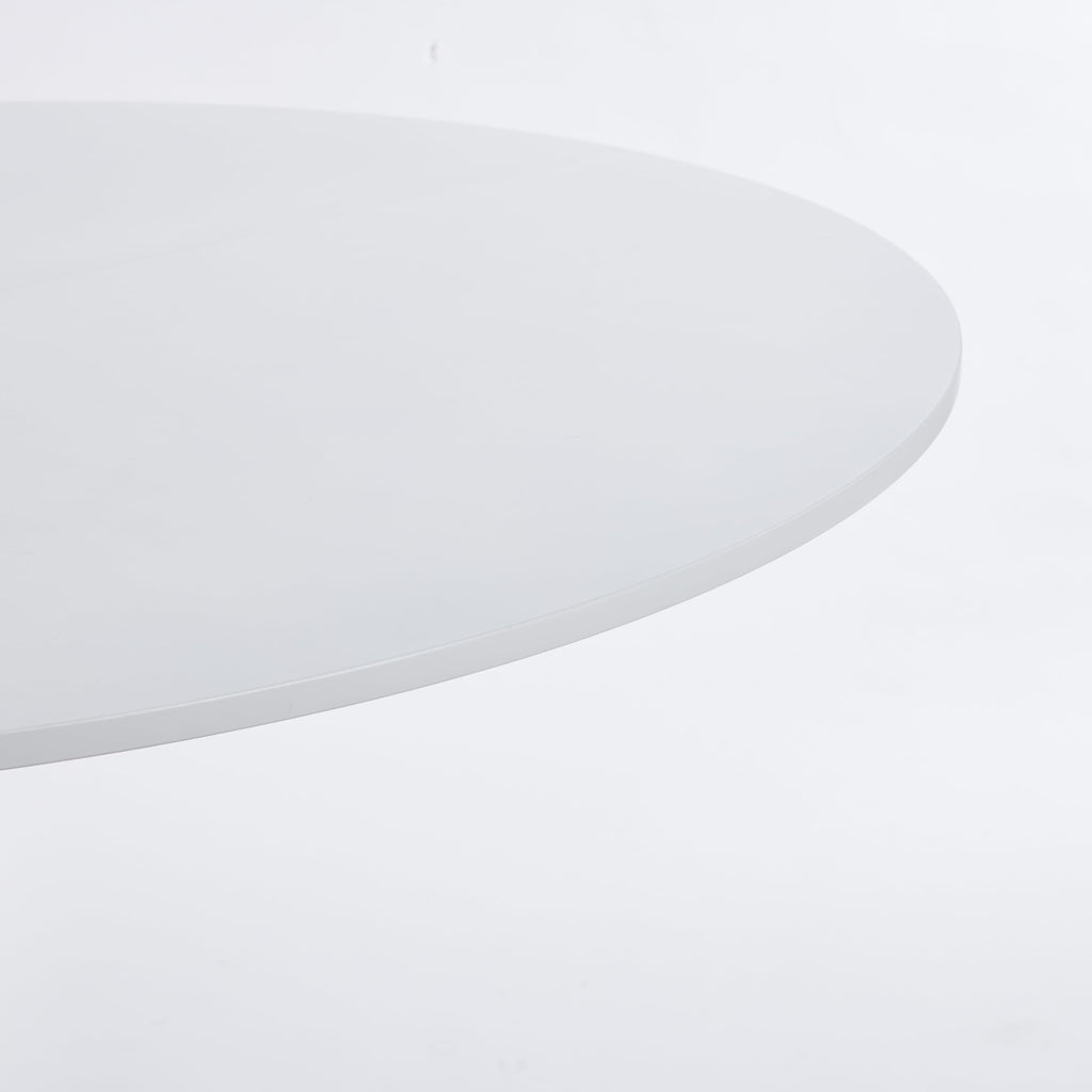 42" Round Tulip Dining Table, Mid-Century Tulip Table Kitchen Tulip Dining Table 2-4 People with MDF Table Top &Metal Base for Office Living Room