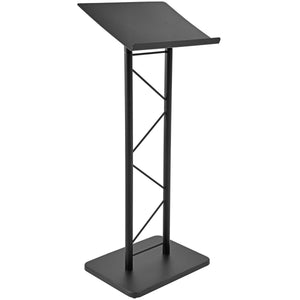 Large portable Lectern, Stand Up Church Pulpit, Slanted  Lectern conference, Podium for Speakers, Speeches and Other Occasions- Truss Lectern, Black Powder Coat Finish, Metal