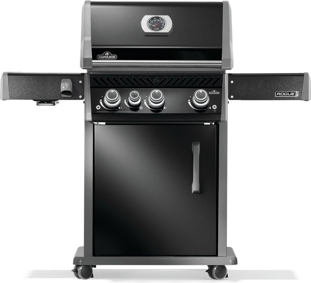 Rogue PRO 425 Propane Gas Grill with Infrared Side Burner, Black, Durable 4-Burner Backyard Grill