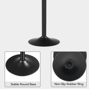 2 Pcs Bar Table, Height-Adjustable Round Pub Table 27-35.4 Inches with Sturdy Base, Modern Style Bar Table Easy Assembly with Metal Base for Pub, Party and Small Places, Black